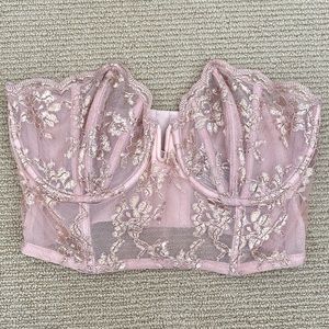 Victoria's Secret Long Line Floral Lace